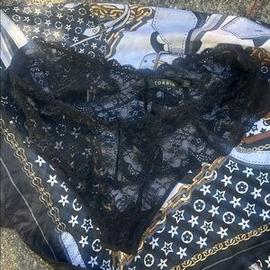 Torrid Black Floral Lace thong